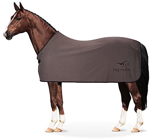 Equinate Abschwitzdecke Orlando aus Fleece mit Widerristpolster 125cm Dunkelgrau Cover