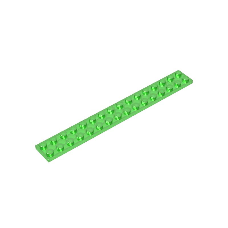 4282 Foundation Plate Plate 2x16 10 Pieces GDS-517 Compatible with Lego Building Blocks Color:Trans Green โ image 1