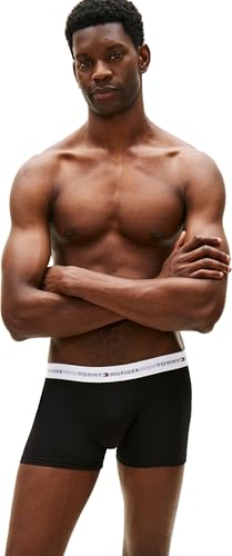 Tommy Hilfiger Herren 3er Pack Boxershorts Trunks Set Low Rise mit Logobund, Schwarz (Black/Black/Black), XXL – Ansicht 6