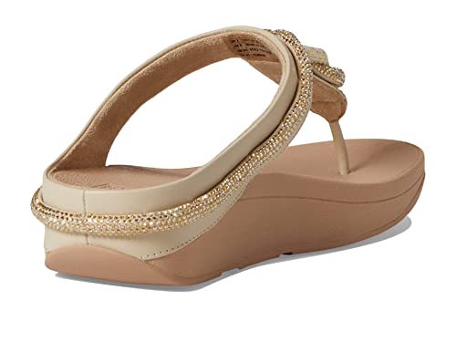 Image of FitFlop Women's Fino Crystal-Cord Leather Toe-Post Sandal