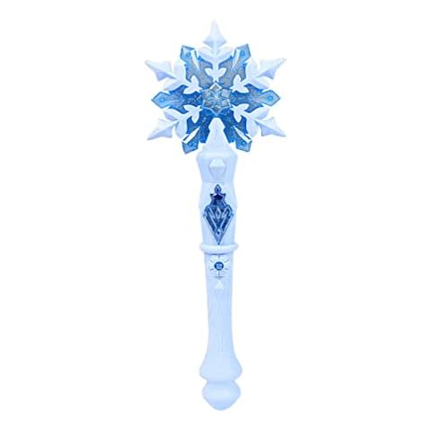 Kisangel Light up Snowflake Wand LED Glow Princess Wand Frozen Wand Toy for Kid Cosplay Costume Accessories,Sky-Blue Cover