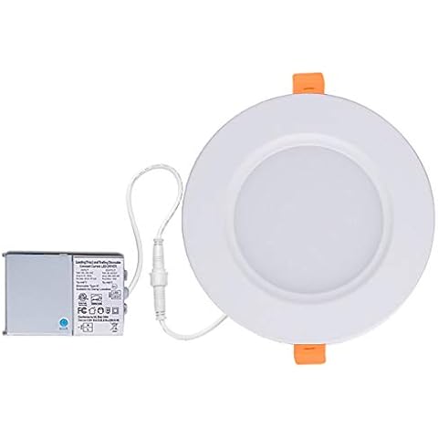 ZEEZ Lighting - 9W (OD 4.75" / ID 4") Warm White LED Recessed Panel Down Light Bulb Slim Lamp Fixture w/Junction Box ETL Listed - 1 Pack Cover