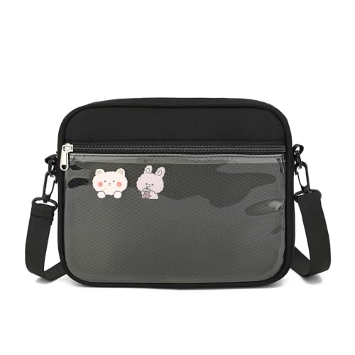 RTGNEI Ita Bag Crossbody Purse Kawaii Enamel Pin Display Bag with Insert