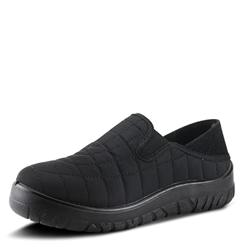 Flexus Spring Step Mella Slip on Shoes for Women - Waterproof Nylon Loafer with Snow Grip Clip - Comfortable Ladies Shoes for Outdoor