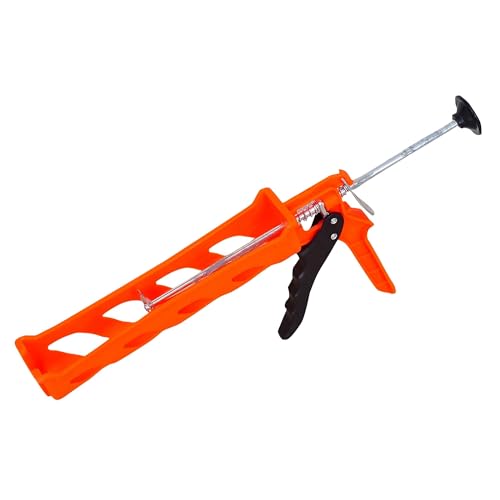 Image of HAXO 9-Inch Caulking Gun, 300g Lightweight, Sturdy Steel Body, Smooth Round Rod, 6:1 Thrust Ratio, For Acrylic, Latex & Silicone Sealants | Riveted End Caps | Hardened Plunger Bush