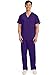 Cherokee Big and Tall Originals Unisex V-Neck Scrubs Shirt, Grape, XXXX-Large