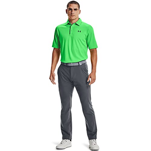 Image of Under Armour Men's Tech Golf Polo, Stadium Green (341) /Pitch Gray, X-Small