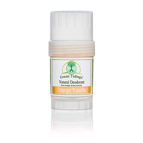 Green Tidings Natural Deodorant Vegan, Organic Deodorant for Men and Women, Fragrance-Free & Aluminum Free Deodorant, Underarm Antiperspirant [Orange Vanilla, 1 Ounce (Pack of 1)]