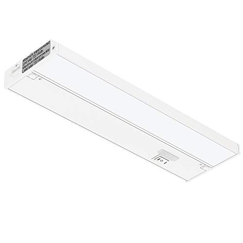 GETINLIGHT 3 Color Levels Dimmable LED Under Cabinet Lighting with ETL Listed, Warm White (2700K), Soft White (3000K), Bright White (4000K), White Finished, 12-inch, IN-0210-1