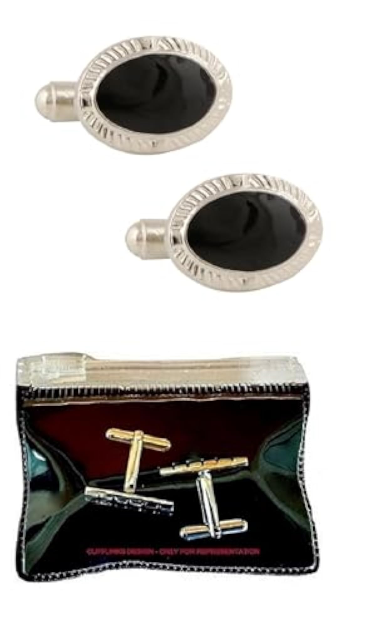 Men's Oval Brass Cufflinks, Durable Formal Accessory