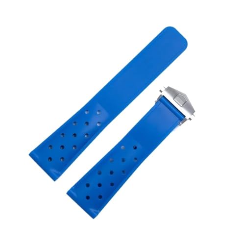 [�^�u���b�g] �V���R�����E�H�b�`�o���h�B�^�O�E�z�C���[ F1 CAZ201 WAZ2113 CAZ1010 �E�H�b�`�X�g���b�v �\�t�g���o�[�u���X���b�g�ƃt�H�[���f�B���O�o�b�N�� 22mm �Ή�(Blue silver clasp)