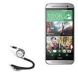 BoxWave Cable Compatible with HTC One (M8 2014) - AllCharge miniSync, Retractable, Portable USB Cable - Jet Black