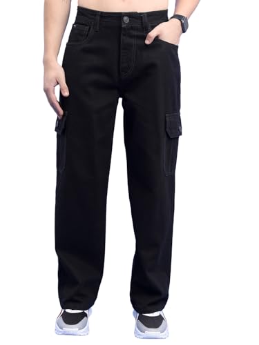 Image of Highlander Men's Regular Fit Cargo Pocket Jeans | Clean Look | Cotton Comfort | Utility Style