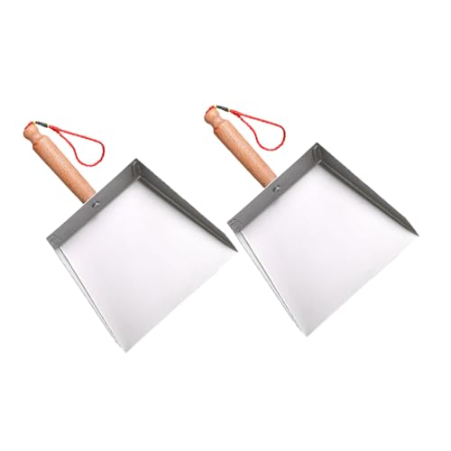 Beaupretty 1セット ちりとり 小 金属 ダスト パン ダスト パン 金属 シルバー 木製 2個