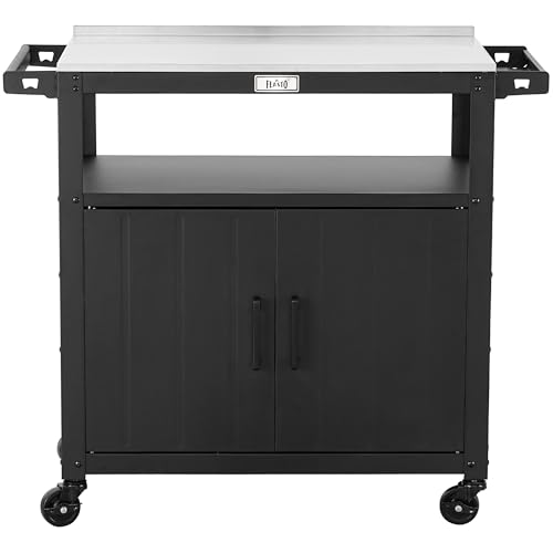 Feasto Outdoor Grill Cart with Storage Cabinet