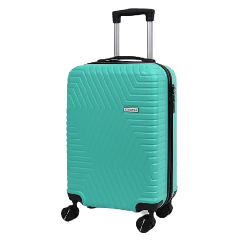 STRAVIA – Del – Valise Cabine 55 cm – Bagage à Main Avion – ABS Légère et Résistante – Serrure à Code Sécurisée – 4 Roues Double Ultra Fluides – Turquoise – 55 x 36 x 24 cm