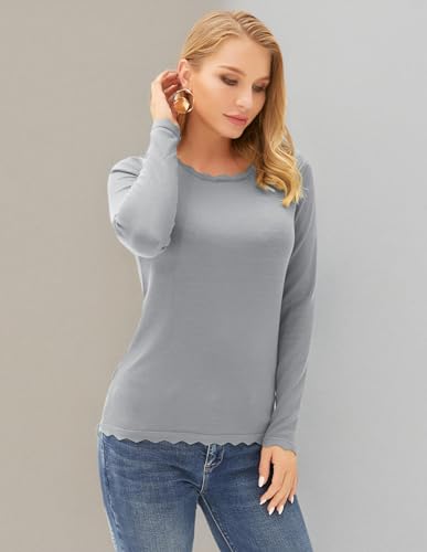 Image of GRACE KARIN Women's High Stretchy Long Sleeve Pullover Sweater Blouse Top