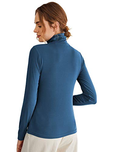 Image of Fabricorn Stylish Black Turtle Neck Cotton Tshirt for Women (Black)