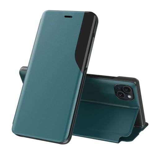Housse iPhone 15 Pro verte à clapet idéale pour vos vidéos en voyage
