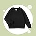 Girls Sweatshirts Casual Fashion Solid Color Long Sleeve Shirts Loose Crewneck Lightweight Pullover Tops Black