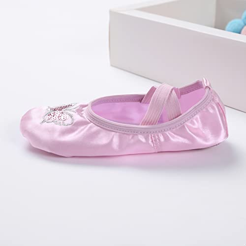 easyforever Kids Girls Ballet Shoes Satin Cat Claw Sequins Ballet Slippers for Yoga Dance Gymnastic Practice2