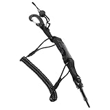 Hoement Correa Antipérdida para Cámara de Buceo Resorte Ajustable, Cuerda de Muñeca Negra de 140 Cm, Resistente y Segura para Fotografía Submarina y Equipo Electrónico