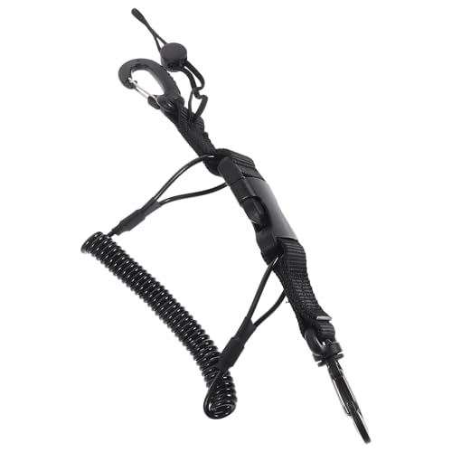SHINEOFI Cordón Resorte Cámara Antipérdida Extensible de Buceo para Negro y Material Plástico Resistente para Uso Agua Actividades de Submarinismo
