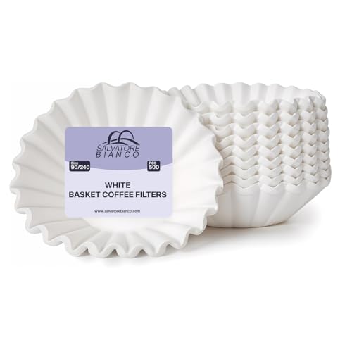500 x 3 Pint White Commercial Coffee Filter Papers – 90/240 – Compatible with Bravilor, Bunn, Buffalo and More – by SALVATORE BIANCO