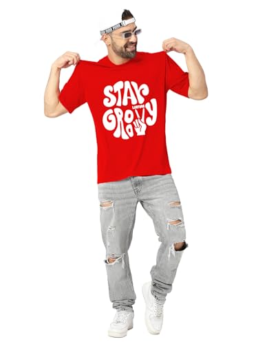 Image of LEOTUDE Men's Oversized Cottonblend Half Sleeve Printed Tshirt for Men | Men's Tshirt