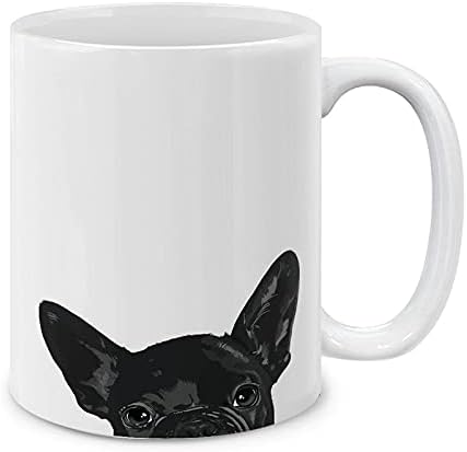 MUGBREW French Bulldog Puppy Dog Black Ceramic Coffee Mug Tea Cup, 11 OZ