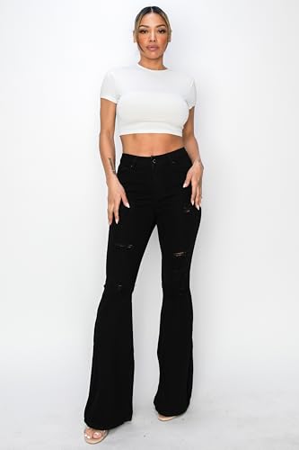 Women's High Waist Flare Jeans w/ 5 Pockets2