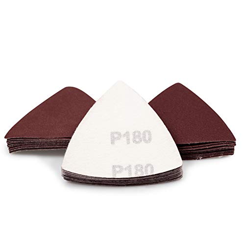 SPEEDWOX グリットサンドペーパー 三角研磨紙 #180 マジックサンディングペーパー 80×80mm 30枚セット 木工用 サンダー用