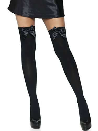 Leg Avenue Women's Satin Bow Accent Thigh Highs