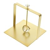 VALICLUD Servilletero de Europeo de Hierro con Base de Vidrio Soporte para Servilletas de Mesa Decorativo y Funcional para Cocina y Comedor Color Dorado