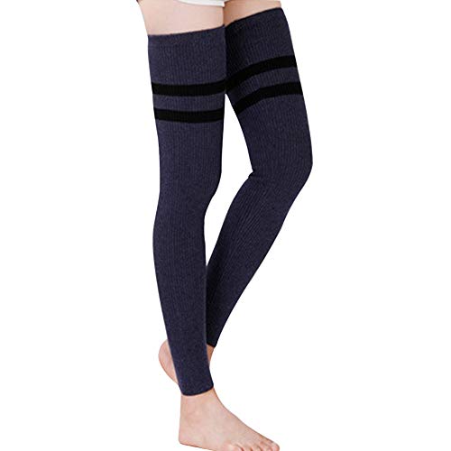 LerBen Womens Warm Cashmere Leg Warmers Long Soft Knee High Legging Socks (s-gray)