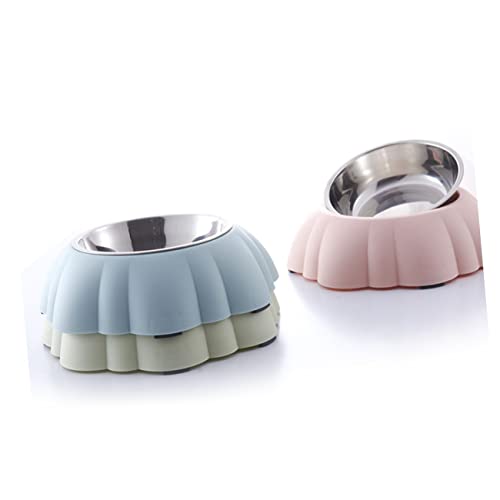 INOOMP ピンク ステンレススチール ペットフードボウル 滑り止め付き 大型犬 猫用 餌入れ フィーディングベース 便利で洗いやすい設計