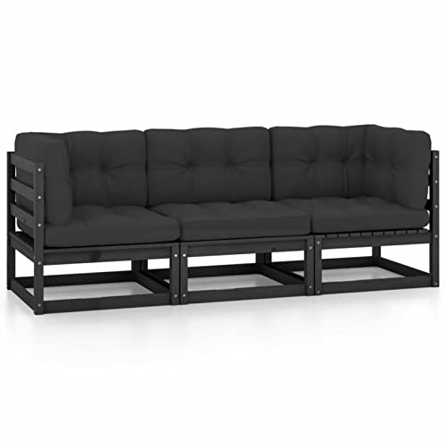 Xichuzi 3-Sitzer-Gartensofa mit Kissen, Lounge Gartenmöbel, Gartenlounge, Loungemöbel, Balkon Lounge, Sitzecke Balkon, Sitzlounge Garten, Kiefer Massivholz Xichuzi 3-Sitzer-Gartensofa mit Kissen, Lounge Gartenmöbel, Gartenlounge, Loungemöbel, Balkon Lounge, Sitzecke Balkon, Sitzlounge Garten, Kiefer Massivholz