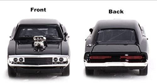 Image of Kids Model 1:32 FF8 Die Cast Metal Car Pull Back Action Opening Doors with Realistic Engine Sound Lights Toy Car Gift for Boys - Black