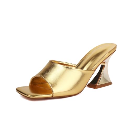 Image of Women Sexy Clear Kitten Heels Sandals Transparent Square Open Toe Slipper Dress Shoes