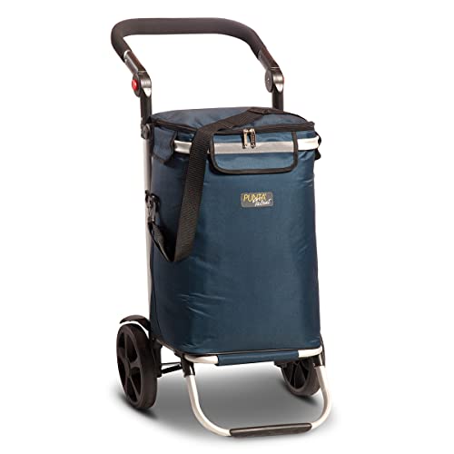 Punta Talent Cooler Shooping Roller mit Kühlfach Einkaufstrolley Einkaufsroller 10359, Farbe:Marineblau