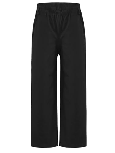 Kids Boys School Uniform Pants Solid Color Elastic Waist Pull On Trousers Casual Bottoms