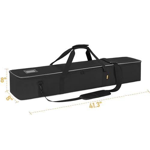 Image of Multifunctional Tripod Bag 40 X 7 X 7 Inches / 101.5 X 18 X 18 cm Heavy Duty Tripod Carrying Case with Handle for Lights, Speakers, Cameras, Booms, Microphone Stands, Black