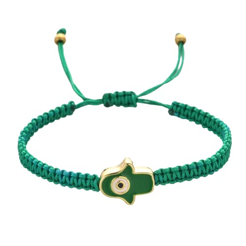 El Regalo 1 PC Hamsa Hand Evil Eye Charms Handmade Adjustable Unisex Bracelet for Girls/Boys/Men/Women (Green) (B0C59FV7Z2) Amazon Price History, Amazon Price Tracker