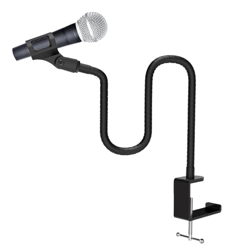 Support microphone de bureau flexible avec pince et tampon antidérapant pour le chant