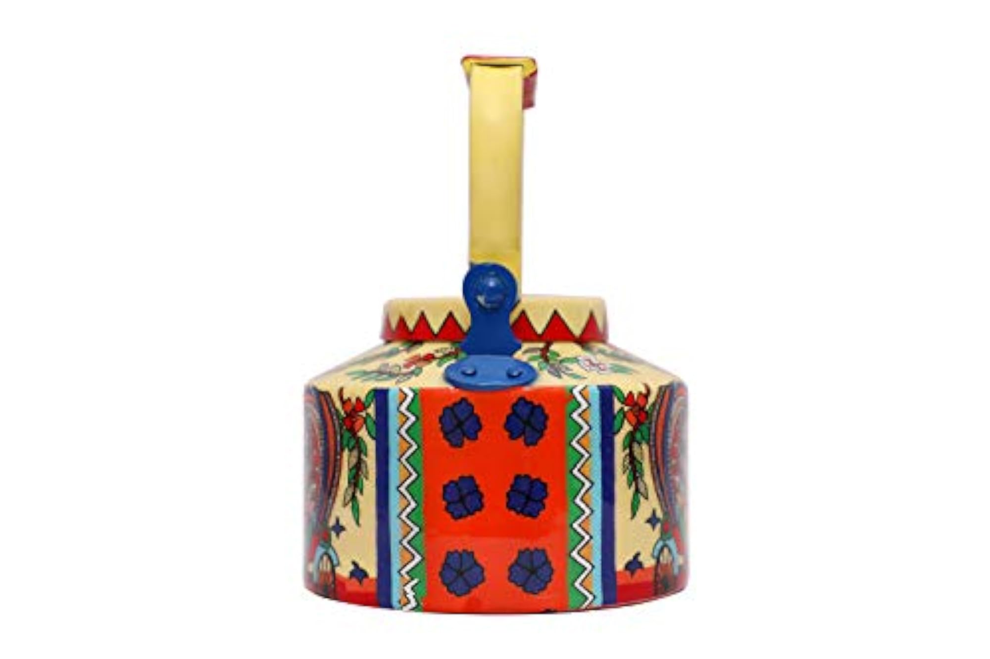 Hand Crafted Colourful Decorative Traditional Village Theme Kettle