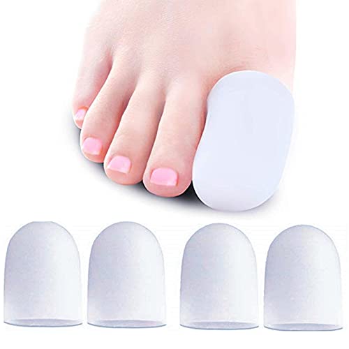 4 Gel Zehenkappen Set Für den großen Zeh - gegen Blasen und Schwielen - Premium Zehenpolster Zehenpflaster Zehentrenner Cover