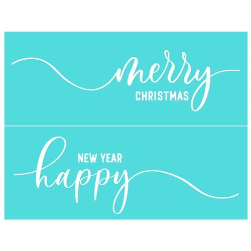 MANGOUSONG Screen Printing Kit,28x21.5cm Merry Christmas Silk Screen Stencils Reusable Silkscreen Print Kit for Printing Handbag Decoration Template ?Seal Tool
