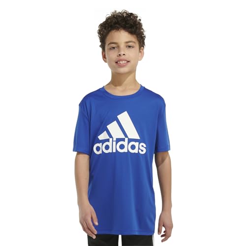 Image of adidas Boys Short Sleeve Aeroready Performance Logo Tee T-Shirt