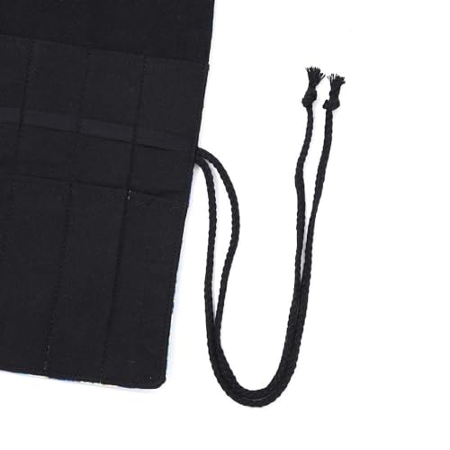 Image of 20 Slots Artist Paint Brush Roll Up Bag Holder, Artist Canvas Roll Pouch Bag Craft Paint Brushes Case Organizer Without Brushes (No Brush)