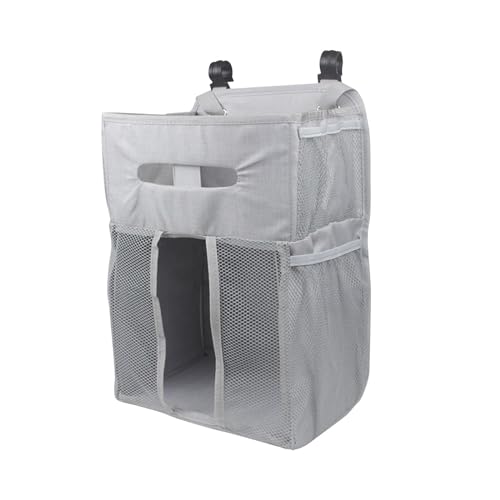 Organisateur de couches suspendu gris en polyester avec poches